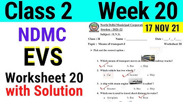 NDMC Class 2 EVS Week 20 Worksheet 20 (17/11/21) || worksheet 20 Class 2nd evs week 20 solution