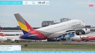 Asiana Airbus A380 WIND GUST! Live Plane Spotting Sydney Airport Highlights!