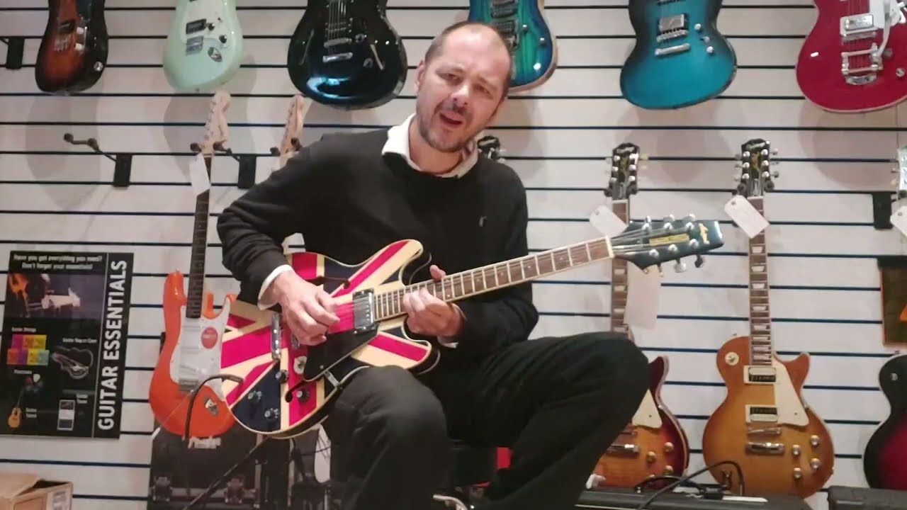 Used Aria Pro II TS-40 Union Jack - Rimmers Music - YouTube