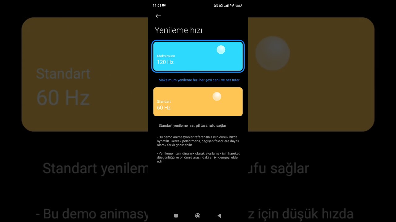 Xiaomi Ekran Yenileme Hızı Değiştirme #xiaomi