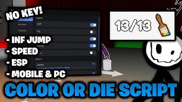 NO KEY | 🎨 Color Or Die Script - *Speed, Inf Jump, ESP & More!* (Mobile & PC) Pastebin
