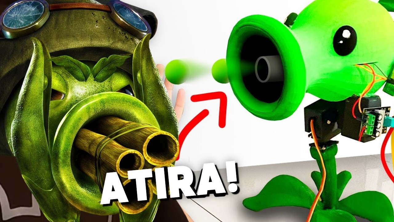 REAGINDO A DISPARA ERVILHA DO PVZ NA VIDA REAL! ISSO EXISTE?!