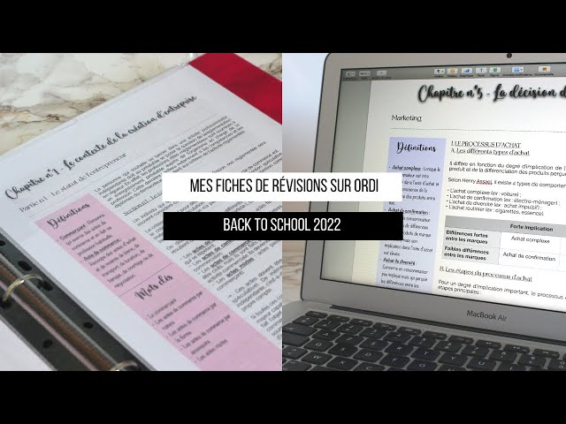 COMMENT FAIRE MES FICHES DE RÉVISIONS SUR ORDI // Back to school 2022 