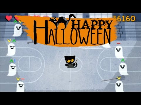 gatinho vs fantasminhas (jogos do Google- halloween 2016) 