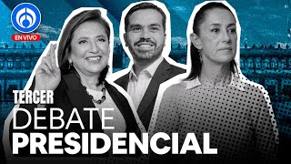 Tercer debate presidencial: Claudia, Xóchitl y Máynez se enfrentan por última vez