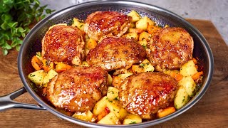 Ready to cook every day! Dinner in the pan with chicken thighs! Incredibly tasty