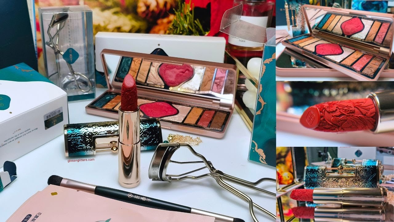 Florasis Floral Engraving Phoenix Eyeshadow Palette & Love Lock