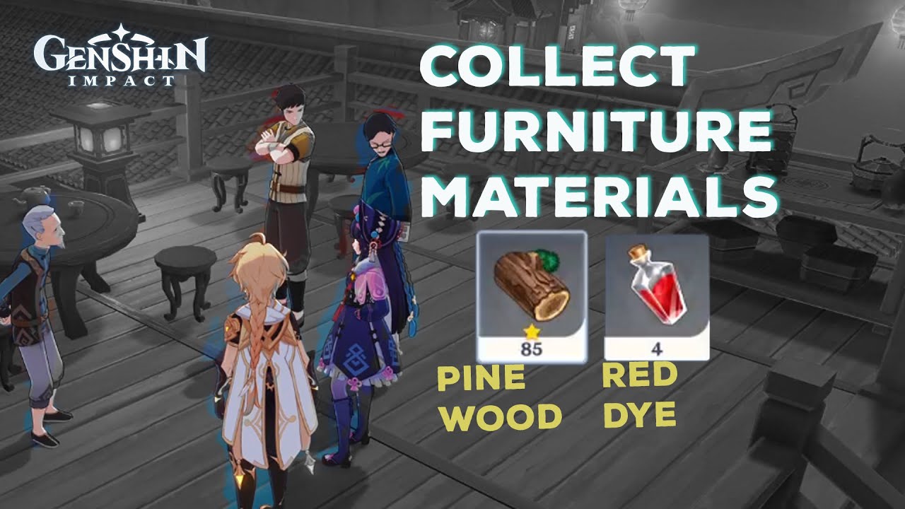 Collect furniture materials (Pine wood and Red Dye) On the Stage, Behind the Stage Quest