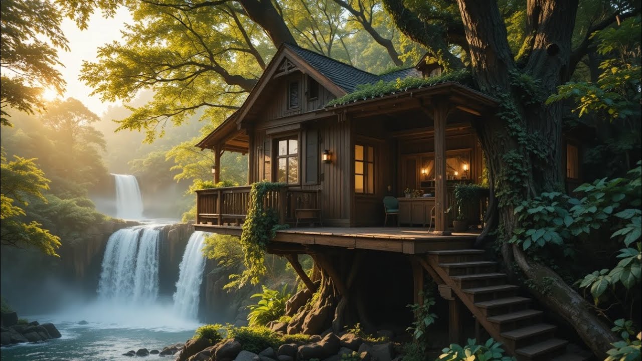 1️⃣ I Built a Secret Room Inside a Giant Tree Over a Waterfall 😱🌲