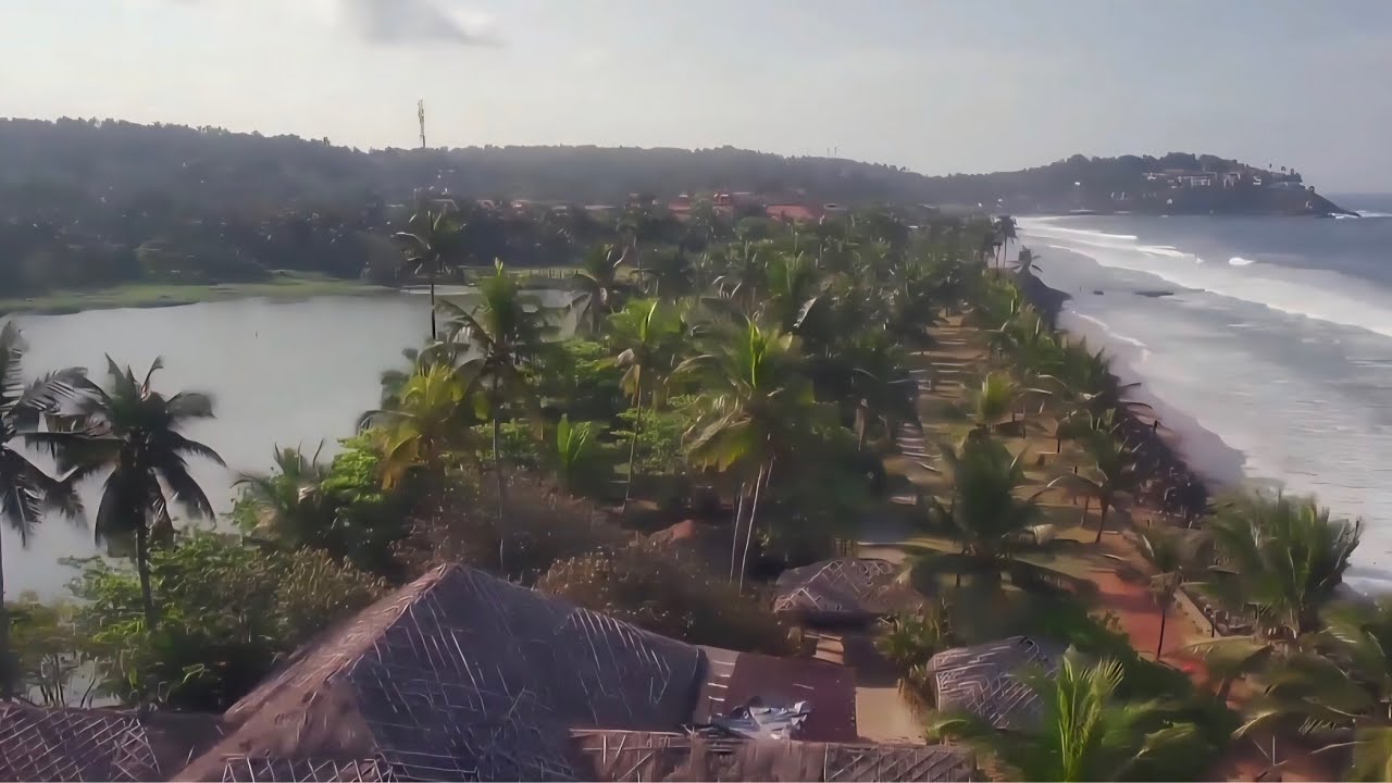 Ocean and Lagoon Caught on Drone at Once - Taj Green Cove - Kovalam- Trivandrum- Kerala. 