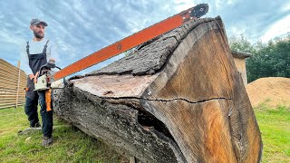 Stihl ms 880 150cm vs big oak log