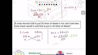 TKMaths KS3/ Secondary math direct and inverse proportion video 1