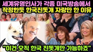 세계유명인사 미국방송에서 작정한듯 한국진돗개 자랑