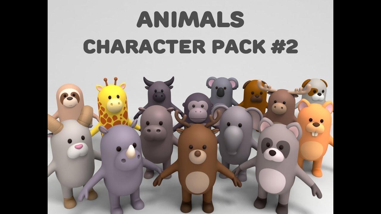 3dmodel cartoon animal model pack at YouTube