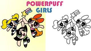 How to Draw Powerpuff Girls Characters 💥 | Cute Cartoon Drawing Tutorial