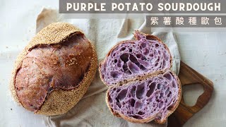 Purple Potato Sourdough | 紫薯酸種歐包 | Two Scoring Pattern