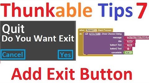 Thunkable tutorial hindi tips 7. How to add exit button in thunkable ?