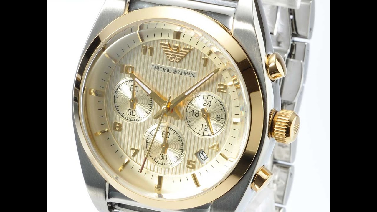 emporio armani gold and silver watch