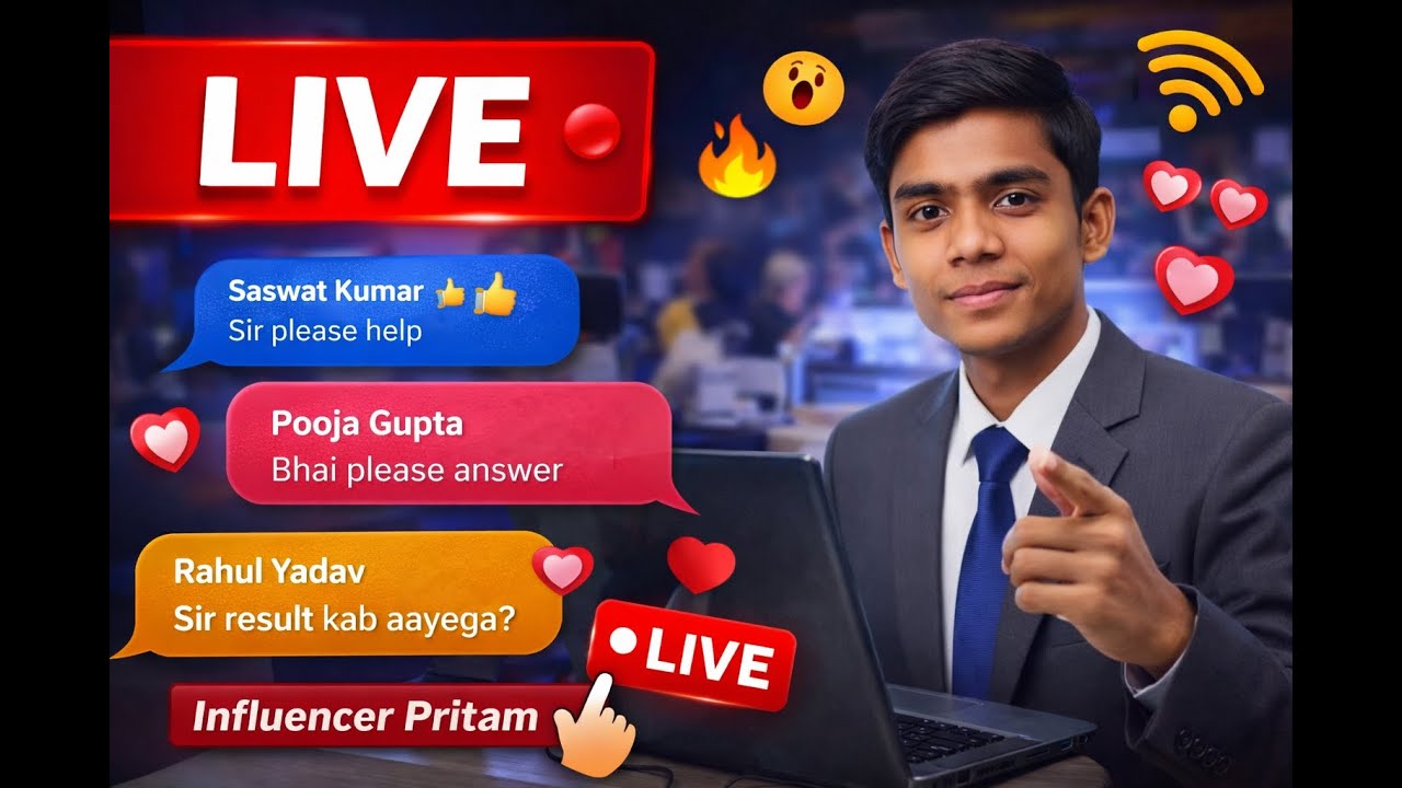 Influencer Pritam  is live students channel pramotion