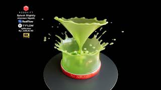 Splash Slightly viscous liquid. Redshift   Realflow   tyflow tyMesher By: Jabuar3d