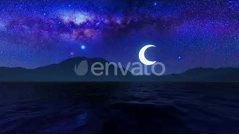 Big Moon And Island | Motion Graphics - Envato elements