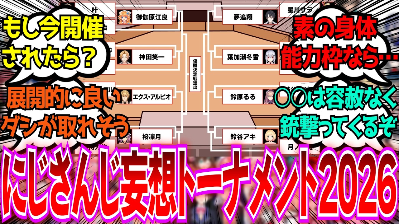 「もし今にじさんじ妄想トーナメントが開催されるとしたらどうなるか妄想しようぜ」に対するみんなの反応【Vtuber/にじさんじ】