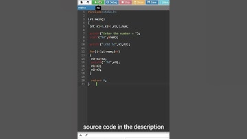 write a program to print fibonacci series in c