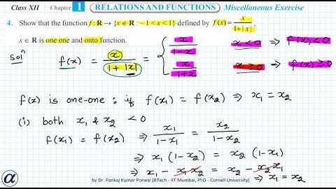 Q4 Misc Ex Ch 1 R&F XII Show that the function f:R→{x∈R:–1 less than x less than 1} defined by f(x)