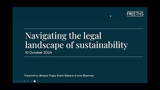 Navigating the legal landscape of sustainability