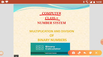 Number System in Computer for Class 7 |Multiplication and division of binary numbers system|division