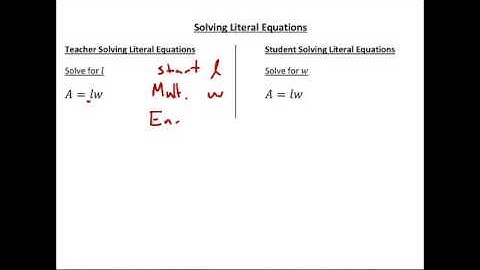 4 4 Literal Equations
