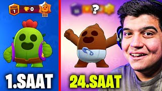 24 SAAT BOYUNCA KAKA SPIKE OYNADIM! | Brawl Stars