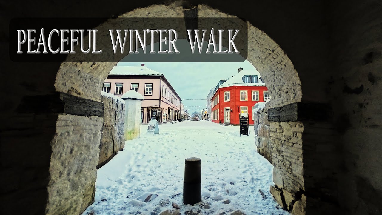 Peaceful Winter Walk in Old Town Fredrikstad, Norway.