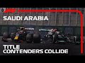 Lewis Hamilton And Max Verstappen Collide! | 2021 Saudi Arabian Grand Prix