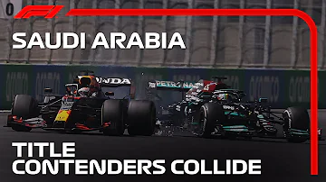 Lewis Hamilton And Max Verstappen Collide! | 2021 Saudi Arabian Grand Prix