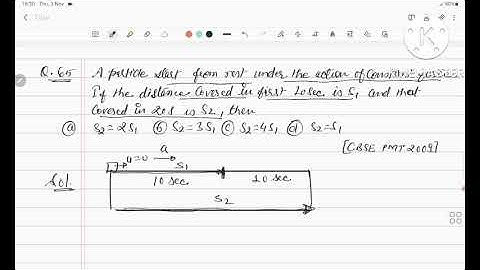 PYQ- A particle start its motion from rest under the action of a constant force if the distance