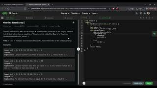 Floor in a Sorted Array | GeeksforGeeks GFG Solution in C++ | Binary Search | DSA