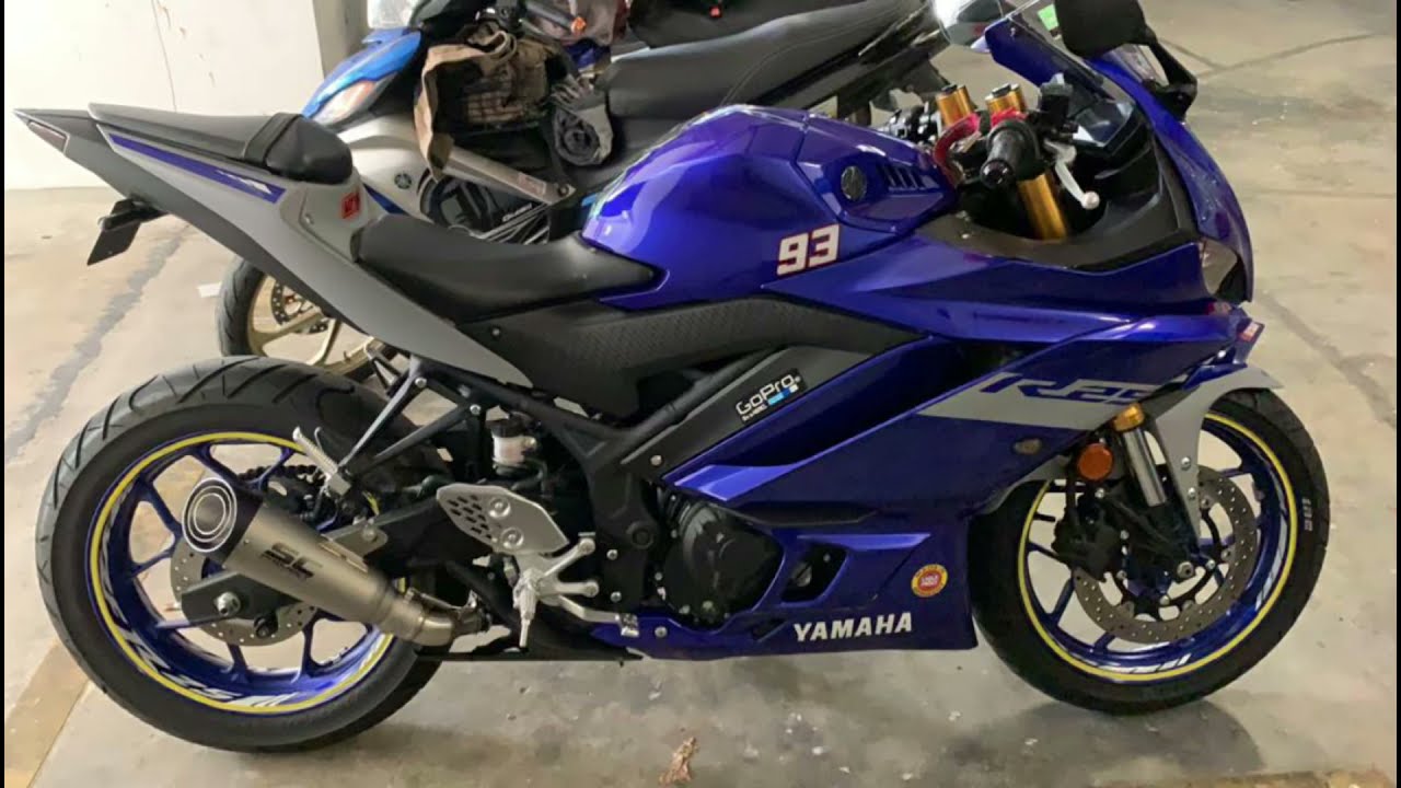 YAMAHA R25 with SC PROJECT S1 SLIP ON Exhaust System MALAYSIA - YouTube