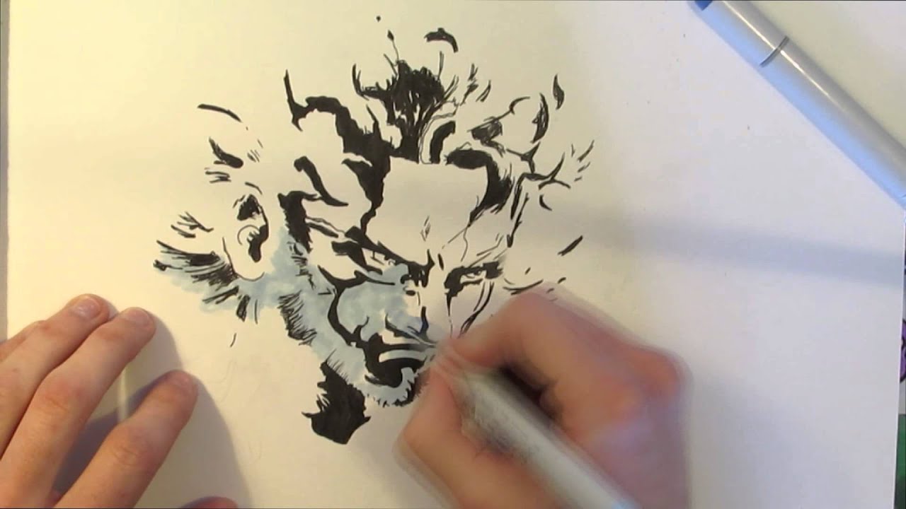 Solid Snake Ink and Copic - YouTube