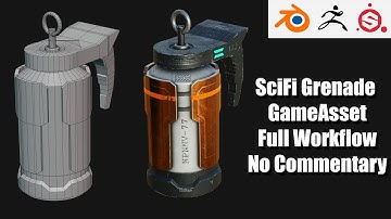 SciFi Grenade Game Asset - Full Workflow | Blender 2.8, Zbrush, Substance Painter