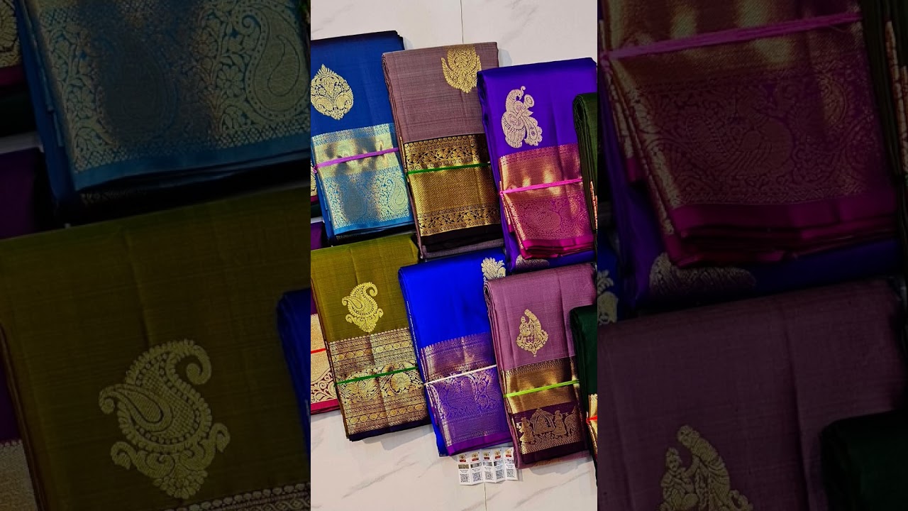 Kanchipuram pure silk handloom korvai butta sarees