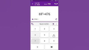 Math Tricks - Training mode - square numbers between 60 and 69 - level 063 (Number Keyboard)