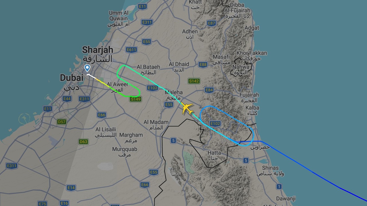 EK313 (JL5093) Tokyo (Haneda) → Dubai, approaching and landing to runway 30L (OMDB/DXB)