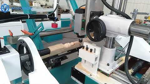 WS-L1530-4S single axis cnc wood lathe machine working video 2 - milling