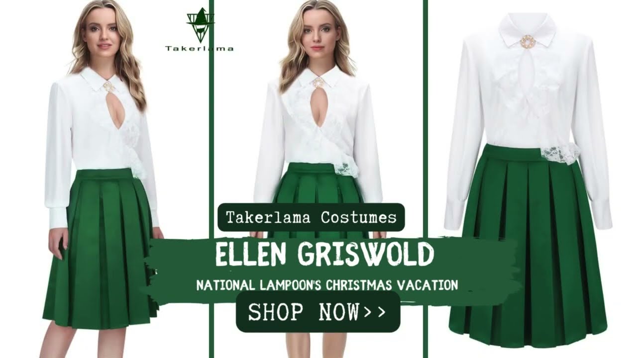 white christmas dresses National Lampoon's Christmas Vacation Ellen Griswold Green Dress Carnival  Halloween Cosplay Costume main image 1