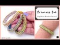 👑"PRINCESS CUT" ✨Cup Chain ✨Beaded Tennis Bracelet Tutorial ✨Ft. EUREKA CRYSTAL BEADS 💜