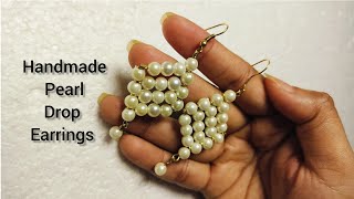 Daily Use Handmade Earrings//Small Pearl Earrings #dailywearearring #diyearrings #easyearrings#pearl