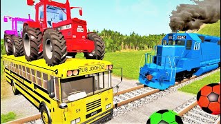 BeamNG Drive - Funny Cars vs Long Cars and Mcqueen with Slide Color - Truck Rescue Long Cars