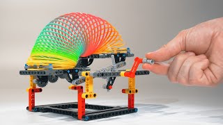 🌈 "Slinky" Spring Powered by 1 HP Lego Engine #lego #experiment