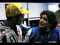 Maradona and Valentino Rossi meet in Yamaha box, at Misano MotoGP 2008 (Original Video)